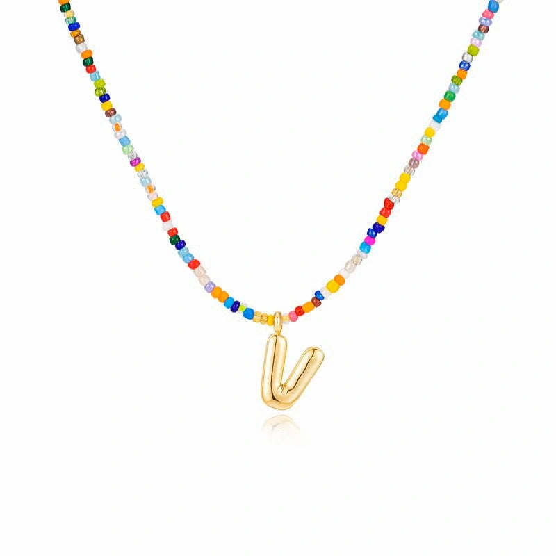 🌈 Letter Beaded Necklace for Women