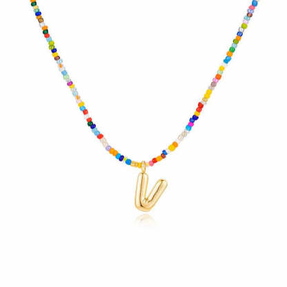 🌈 Letter Beaded Necklace for Women