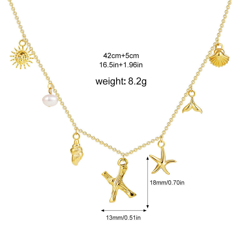 ✨Last Day Promotion 49% OFF -🌊Shell Starfish Initial Letter Pendant Necklaces