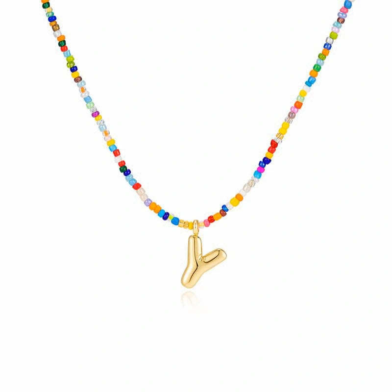 🌈 Letter Beaded Necklace for Women