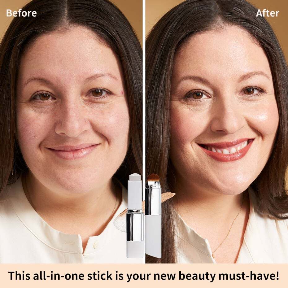 Korean Color-Changing Foundation Stick with Detachable Brush