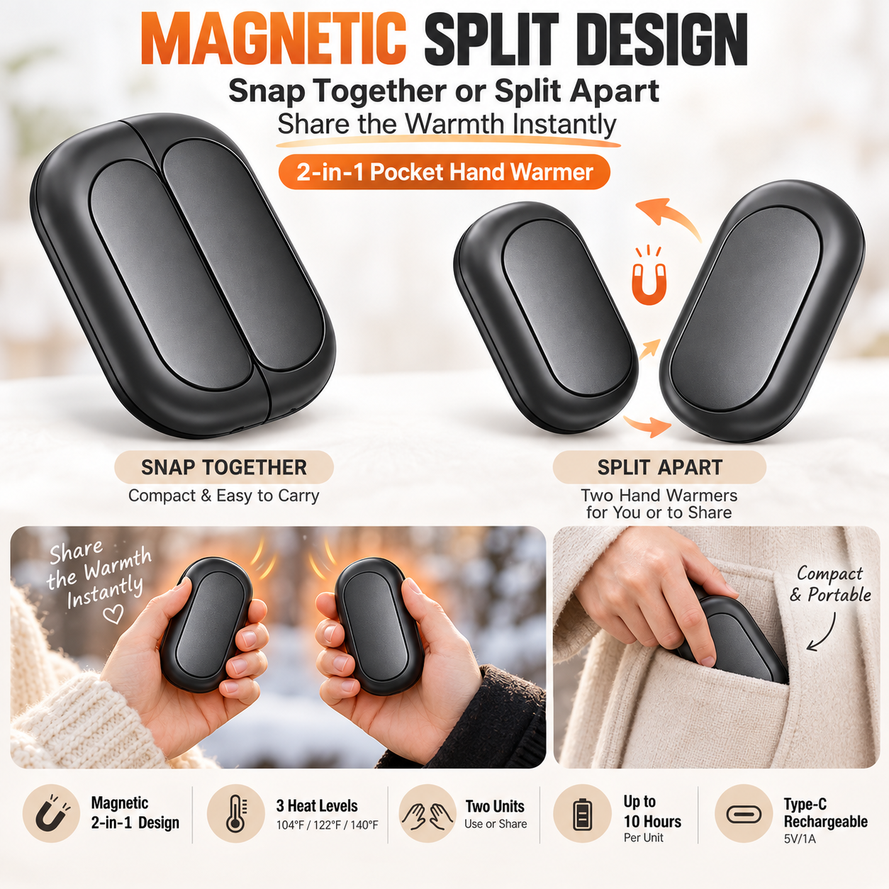 Mini Portable USB Electric Hand Warmer