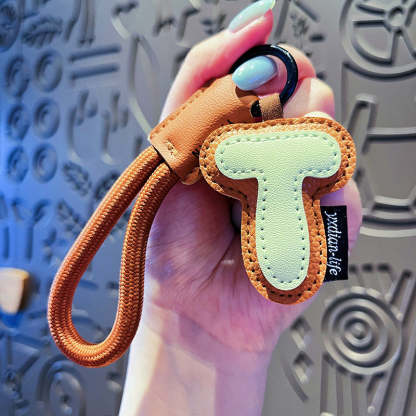 Creative Cartoon Leather 26 Letters Keychain