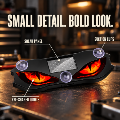 🚗🔆 Solar LED Devil Eyes Car Window Light with USB-C Charging 😈