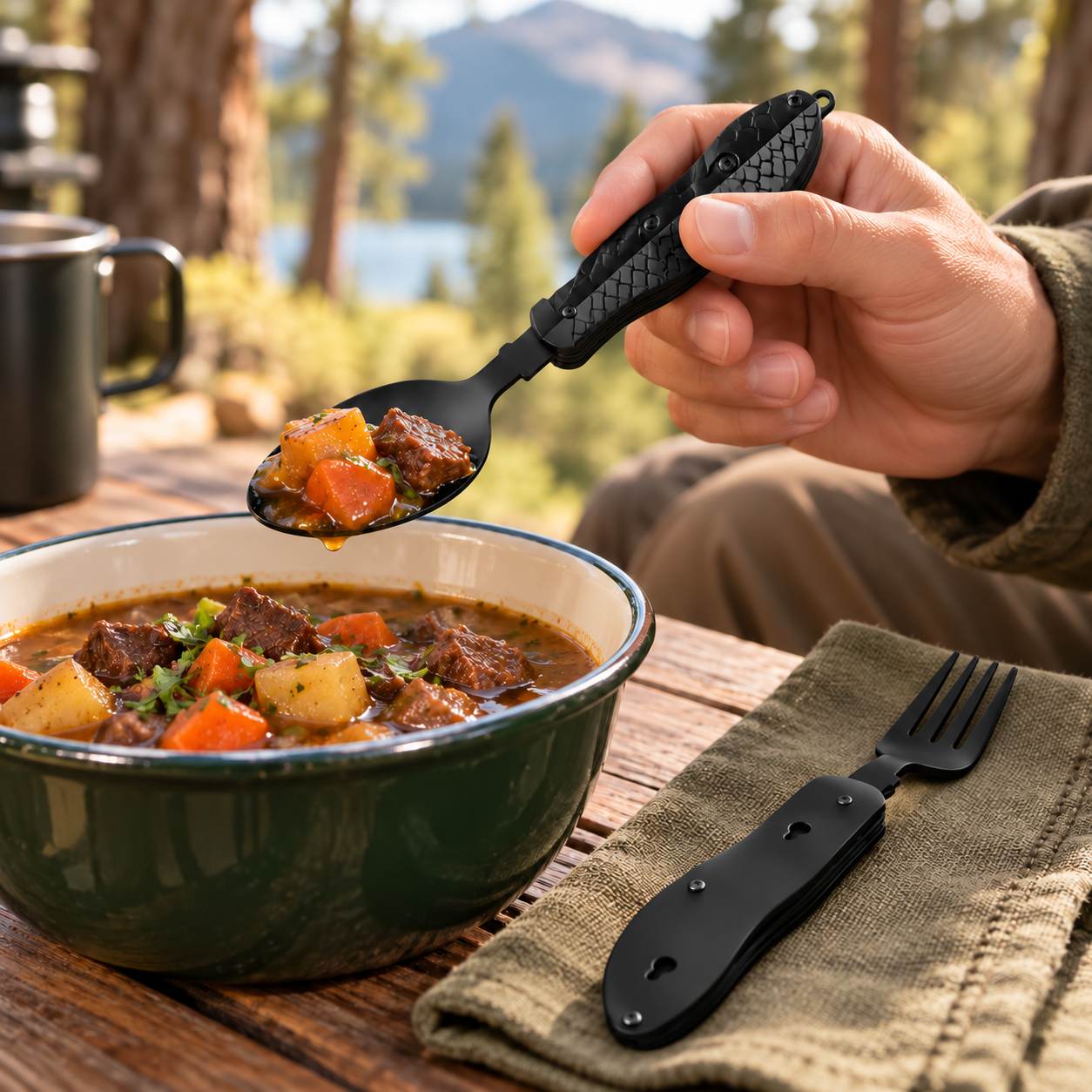 Multifunctional Folding Fork & Spoon Set