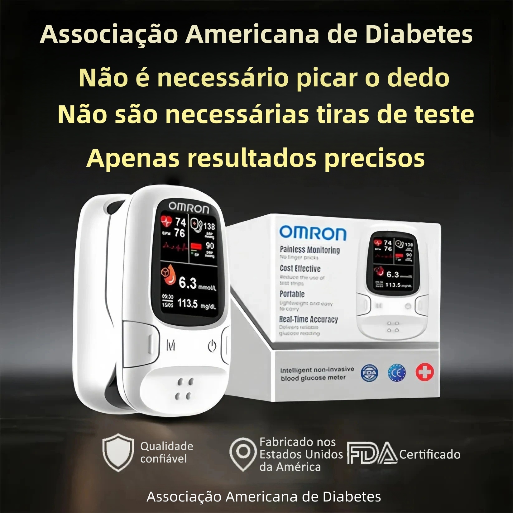 🔥A Omron™ apresenta o novo medidor de glicose inteligente não invasivo lançado no mercado 🔥Feito nos EUA🔥