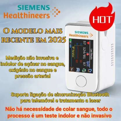 Medidor de glicose no sangue multifuncional portátil não invasivo Siemens 2025🎉
