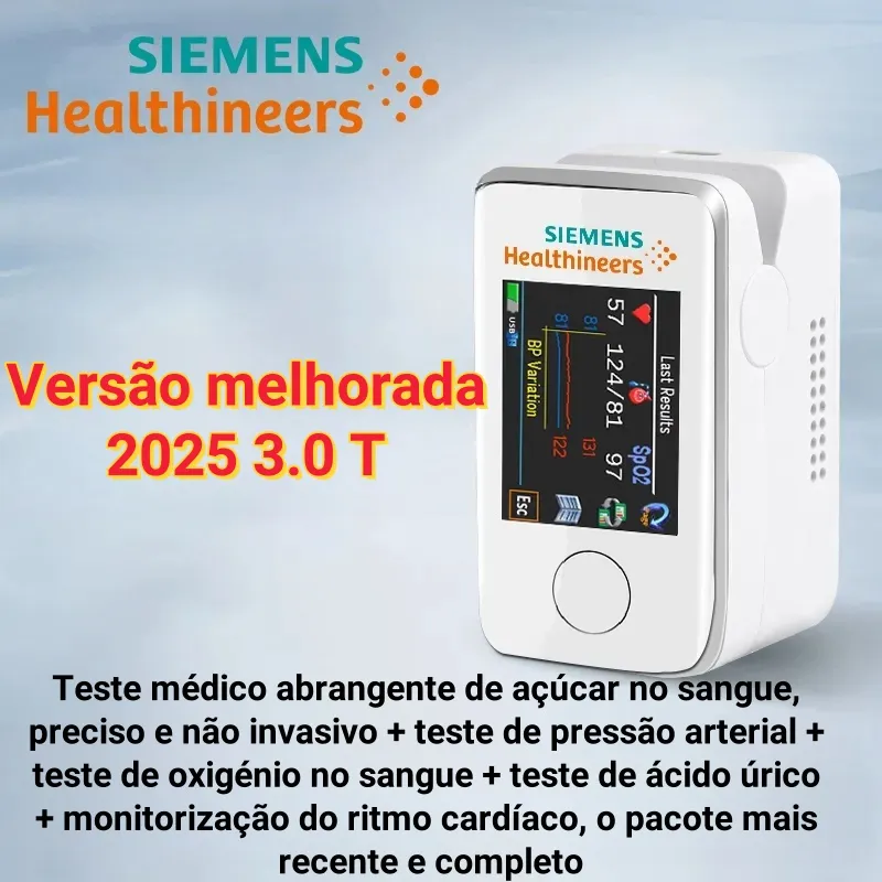 Medidor de glicose no sangue multifuncional portátil não invasivo Siemens 2025🎉