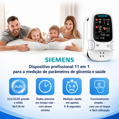 🩸 Medidor de glicemia sem picada – Siemens | Monitorização da glicose sem dor em casa 📊