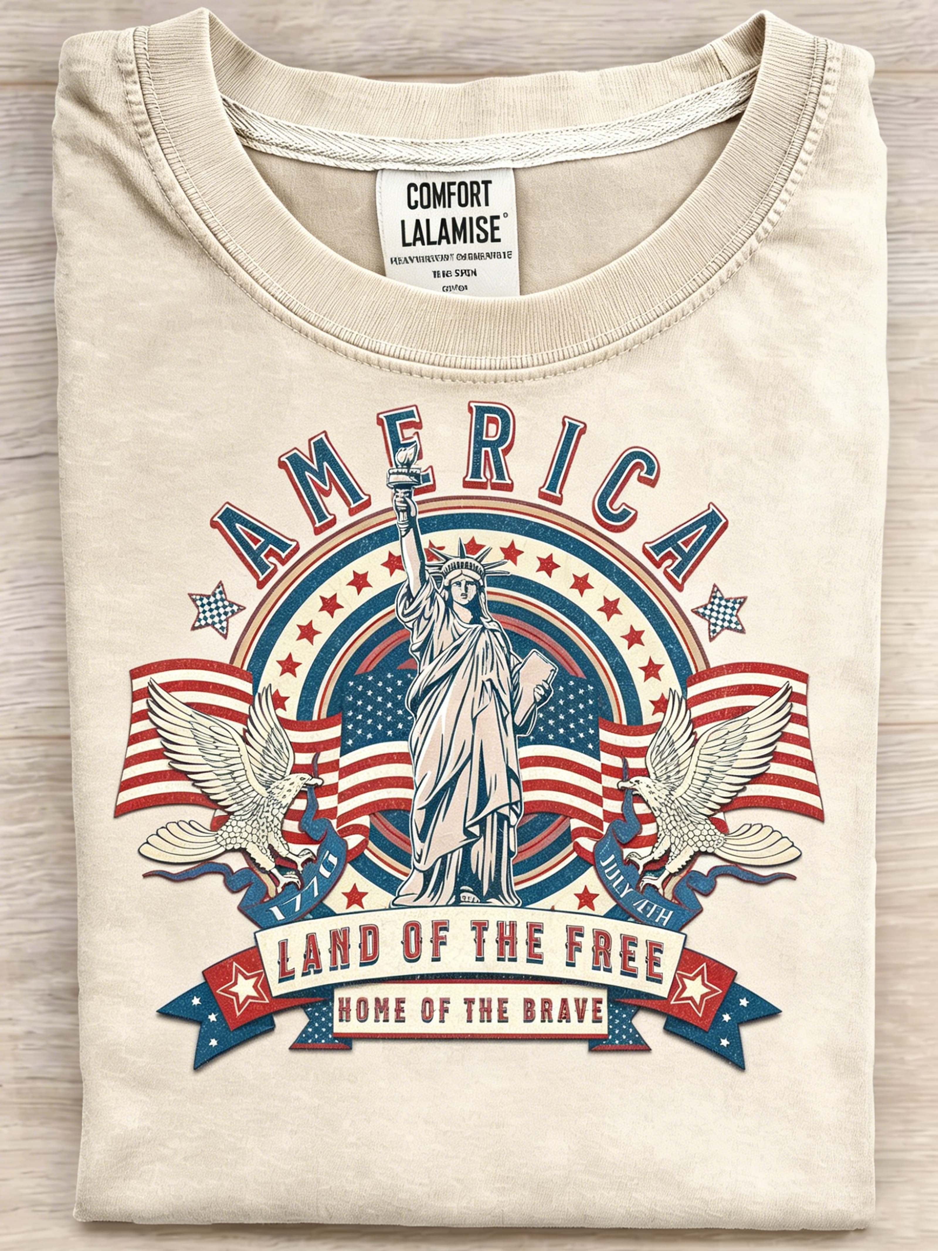 Statue of Liberty 4th of July Vintage Tee