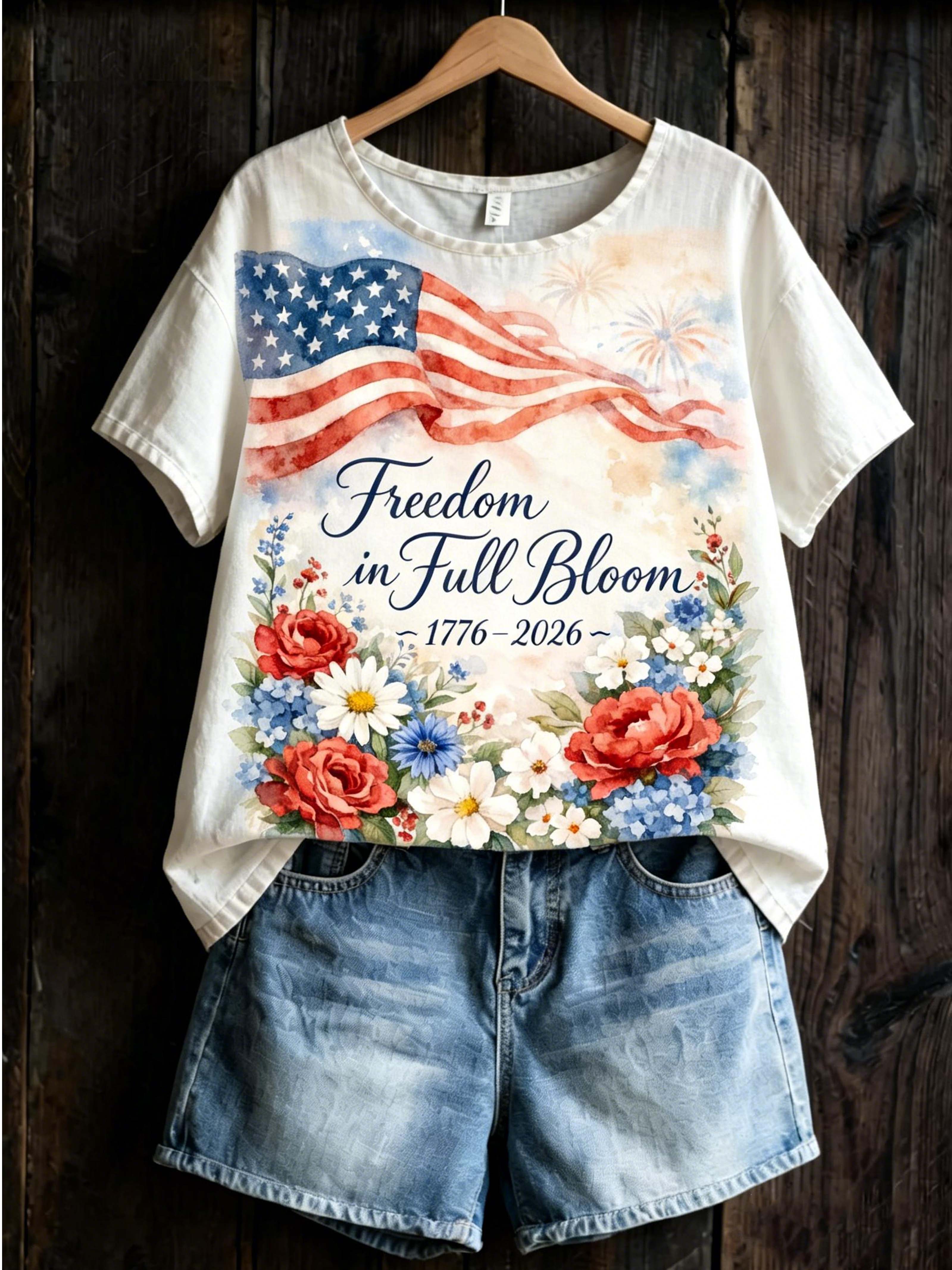 USA 250th Freedom in Full Bloom Tee