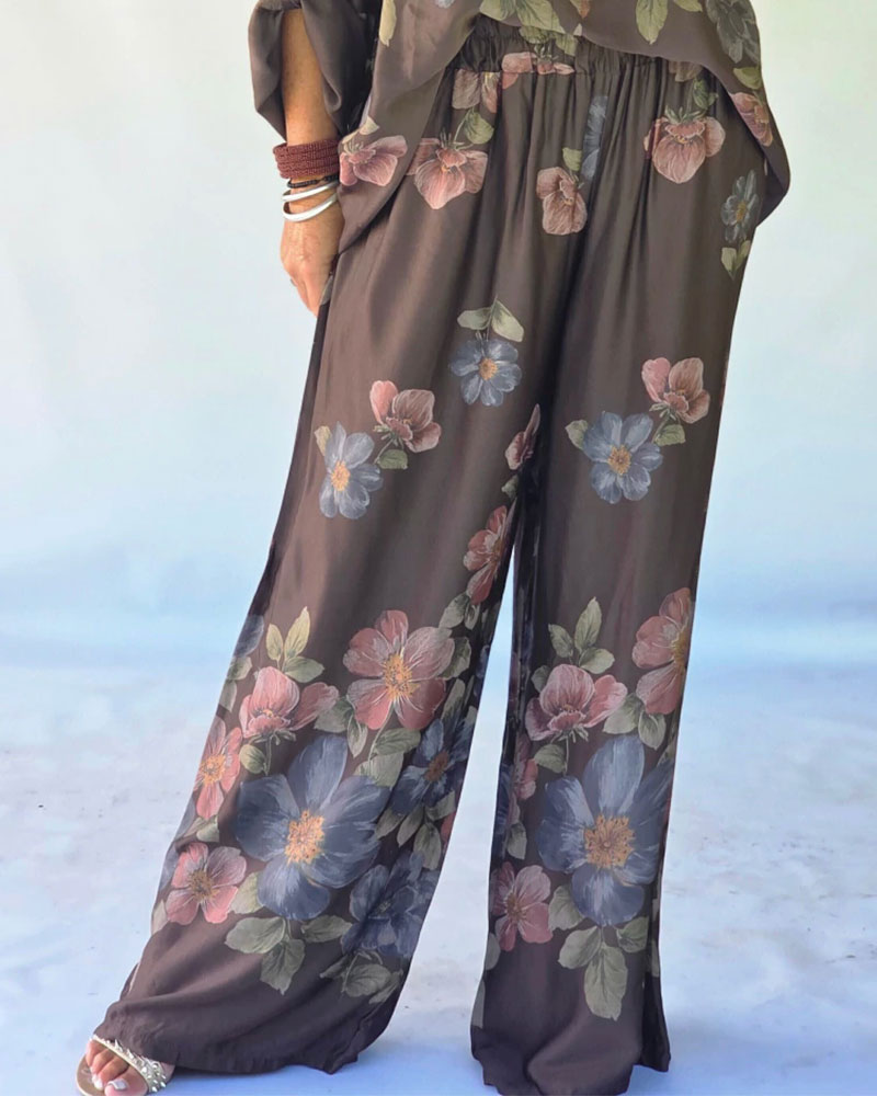 Flower Printed Casual Bohemia Pants