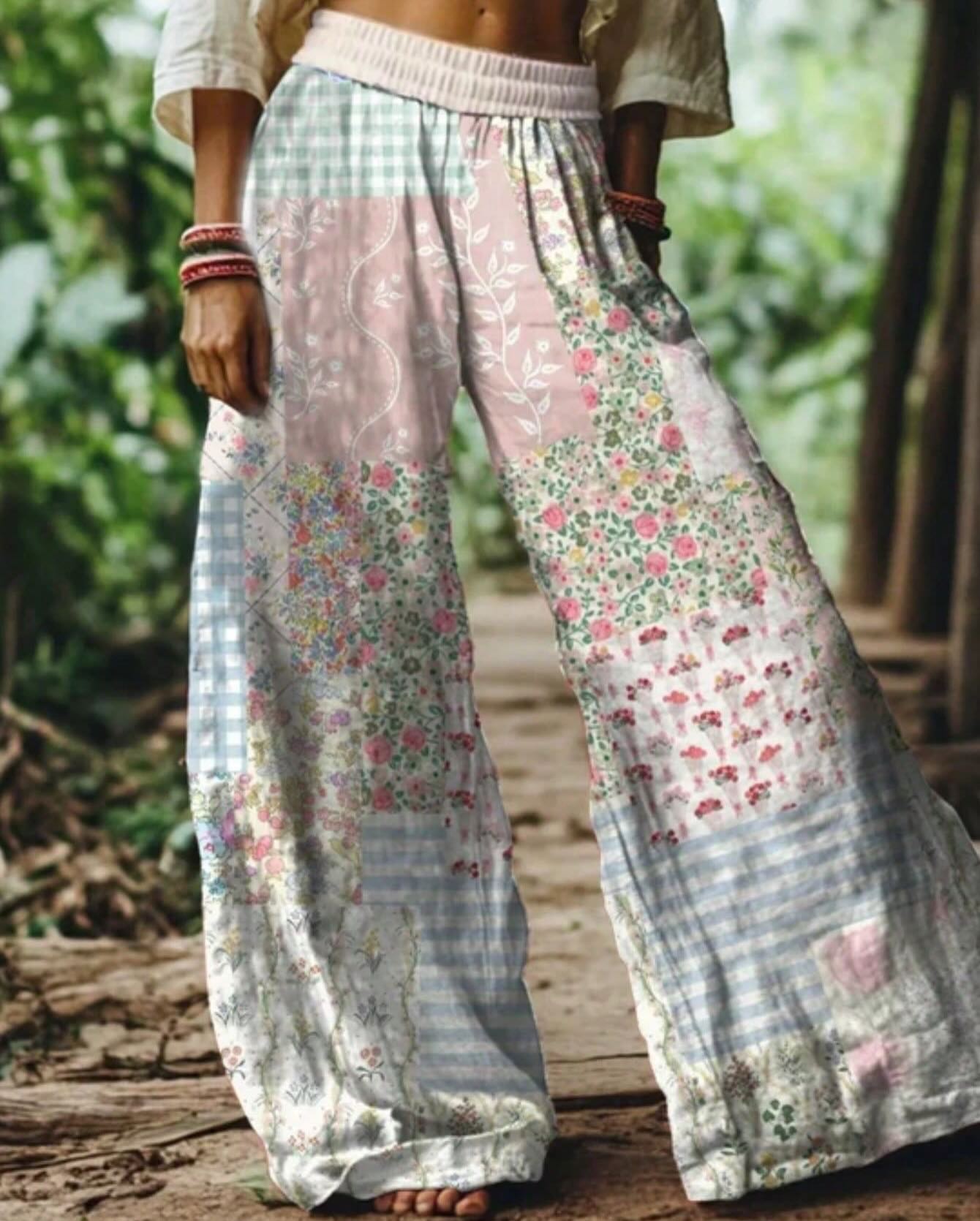 Flower Printed Casual Bohemia Pants