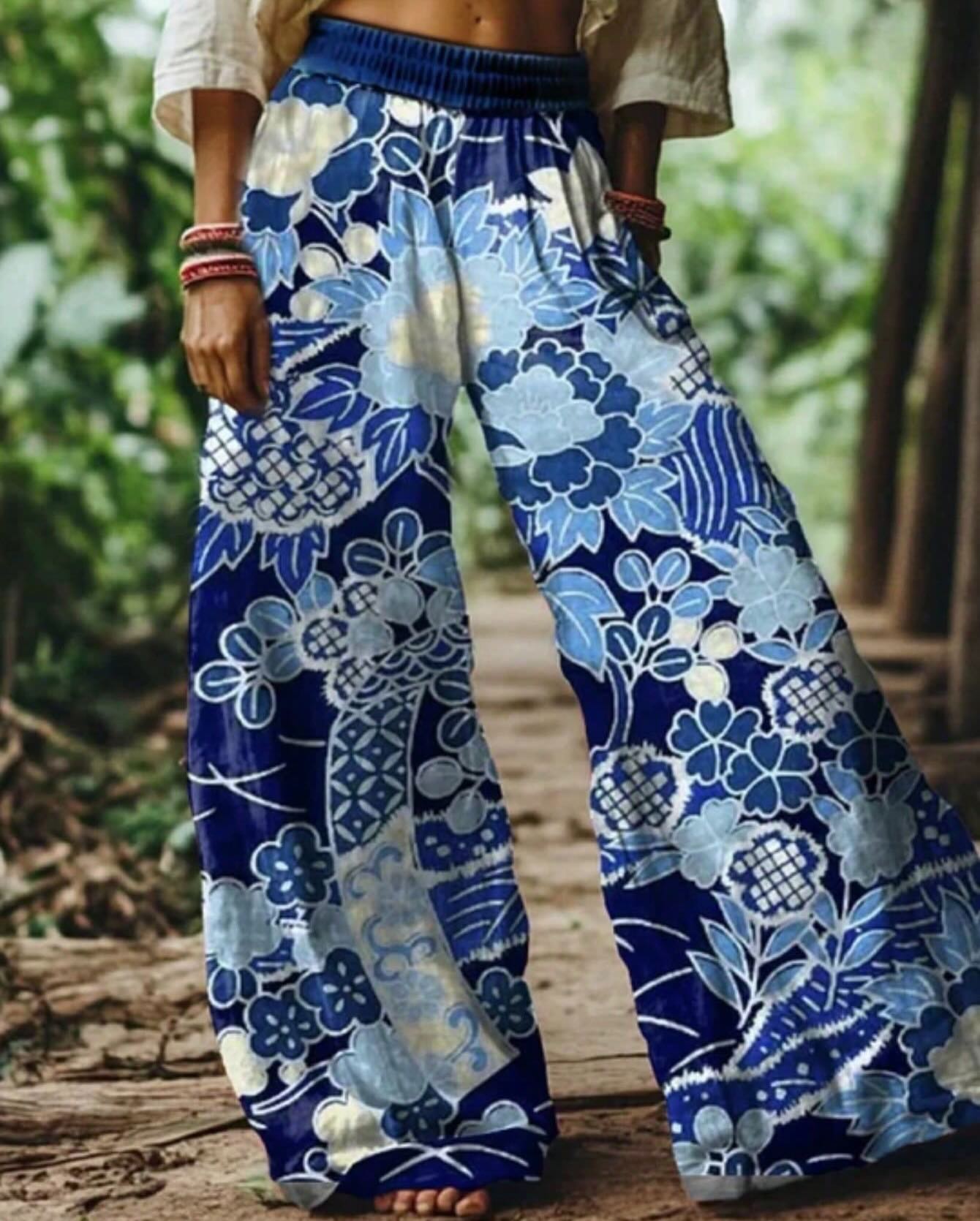 Flower Printed Casual Bohemia Pants