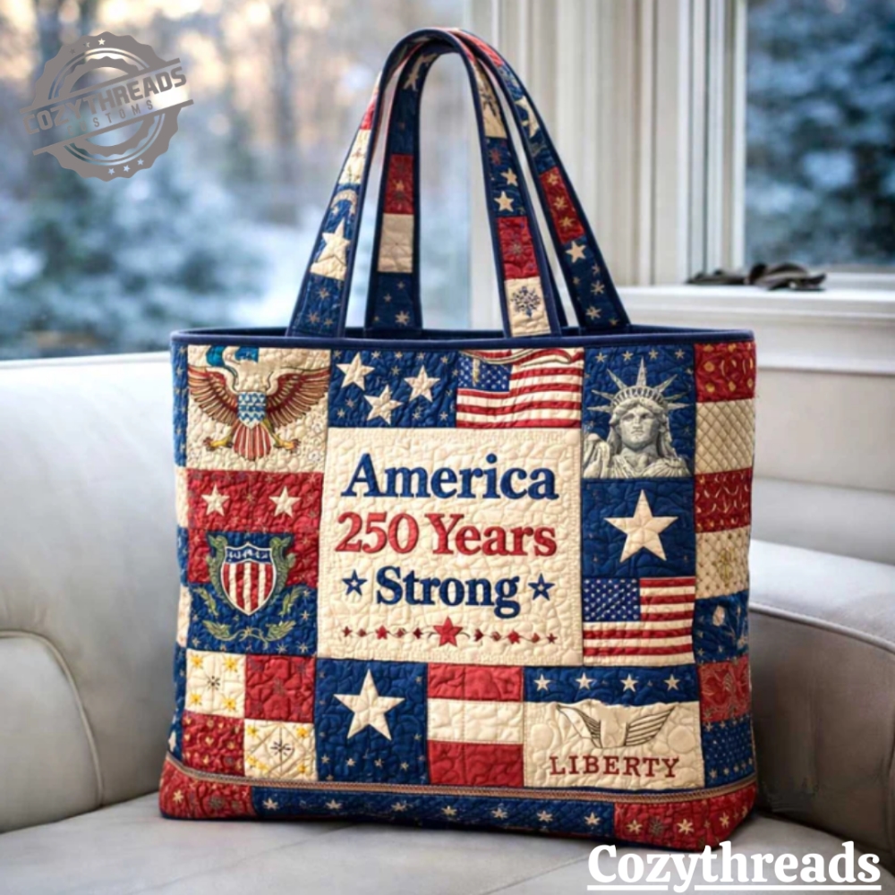 America 250 Years Strong Quilted Tote Bag