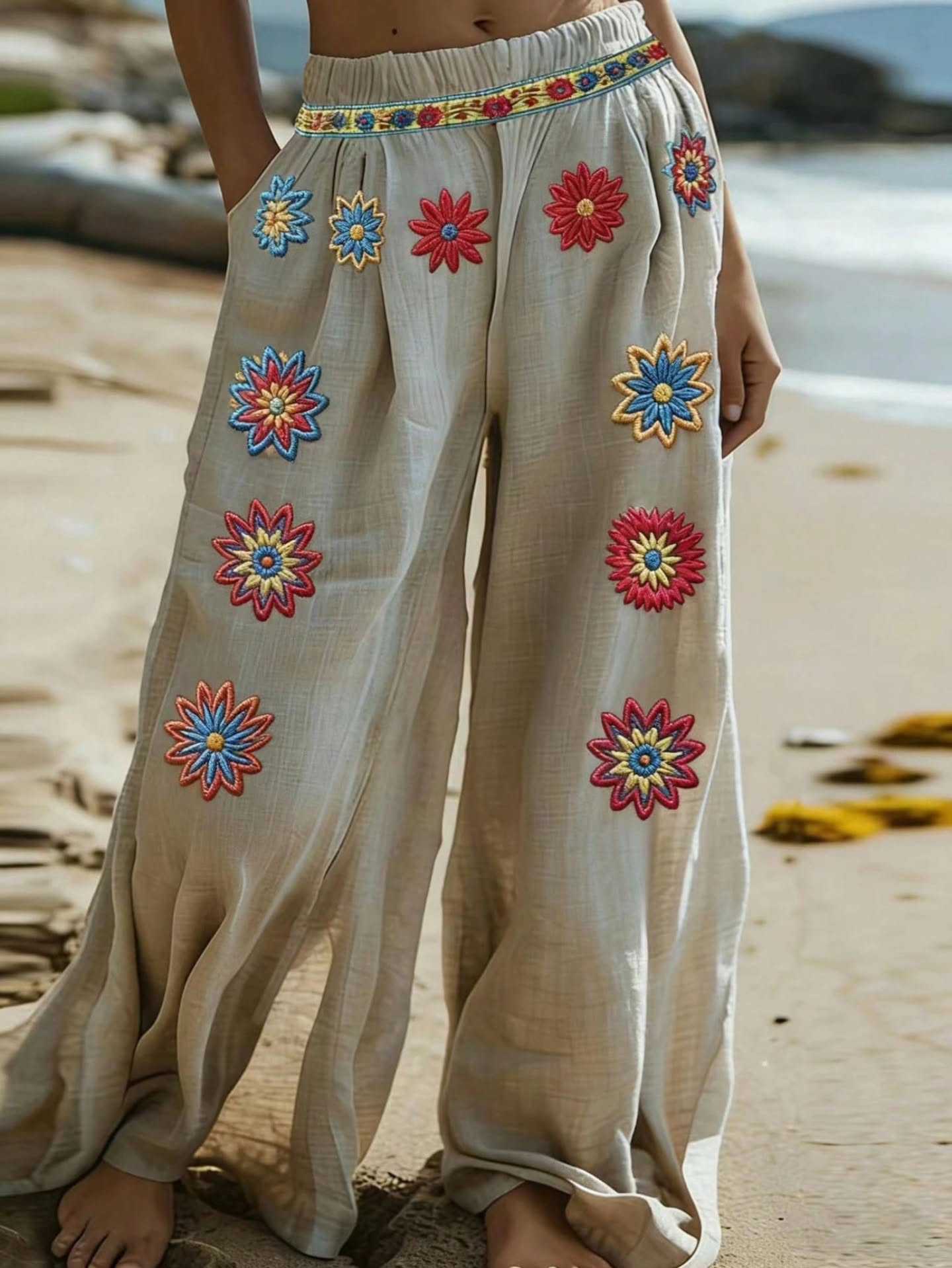 Flower Printed Casual Bohemia Pants