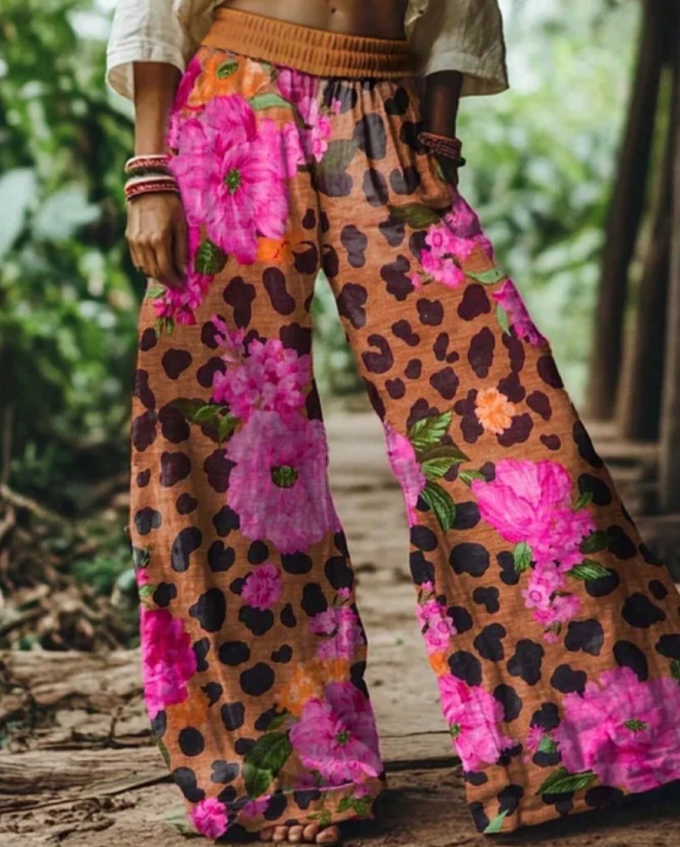 Flower Printed Casual Bohemia Pants
