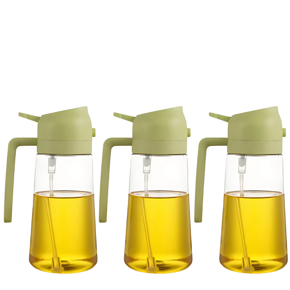 3 Piece Modern Oil Dispenser Set For Kitchen Use
