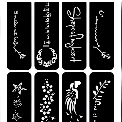 Reusable Tattoo Art Stencil Kit For Temporary Designs