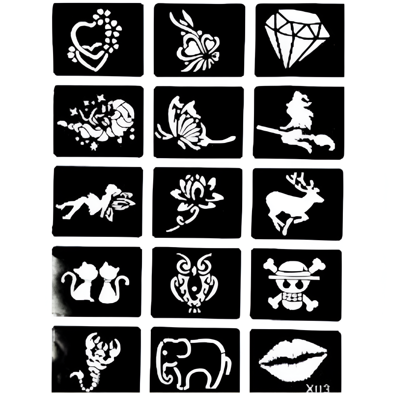 Reusable Tattoo Art Stencil Kit For Temporary Designs