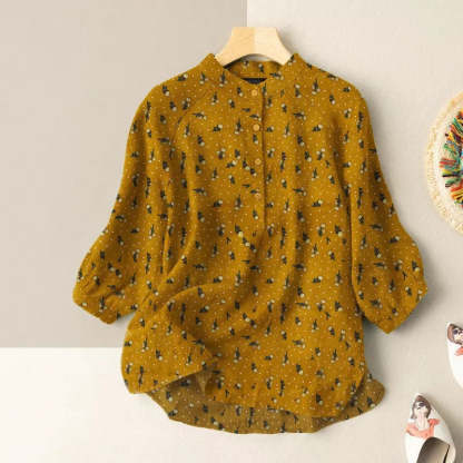 Floral Lantern Sleeve Blouse