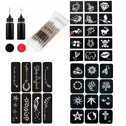 Reusable Tattoo Art Stencil Kit For Temporary Designs