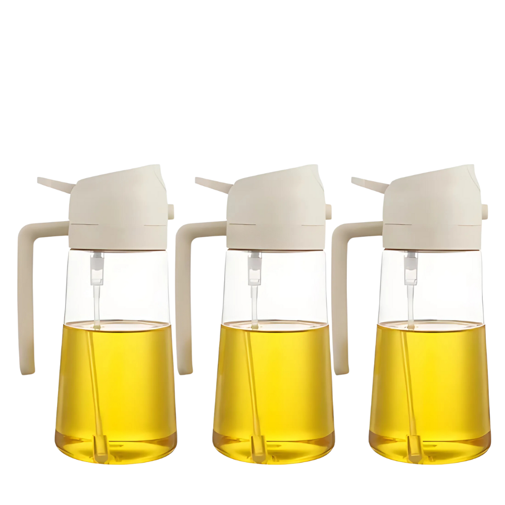 3 Piece Modern Oil Dispenser Set For Kitchen Use