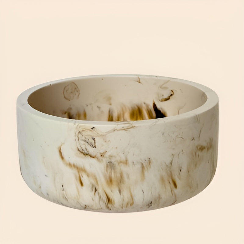 Marbled Candle Holder Set With Coordinated Lid And Base