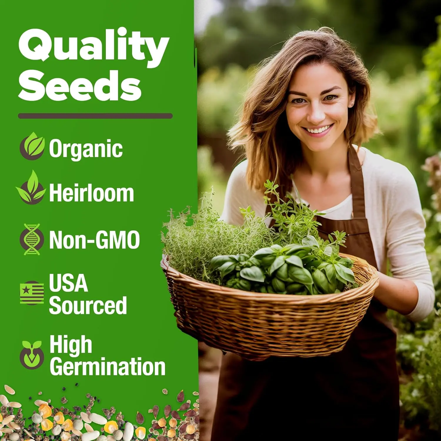 Heirloom Herb Seeds for Planting Indoors & Outdoors – Variety Pack, High Germination Culinary & Medicinal Herb Seeds for Hydroponic Garden, Indoor Growing, Kitchen Herb Garden Kit