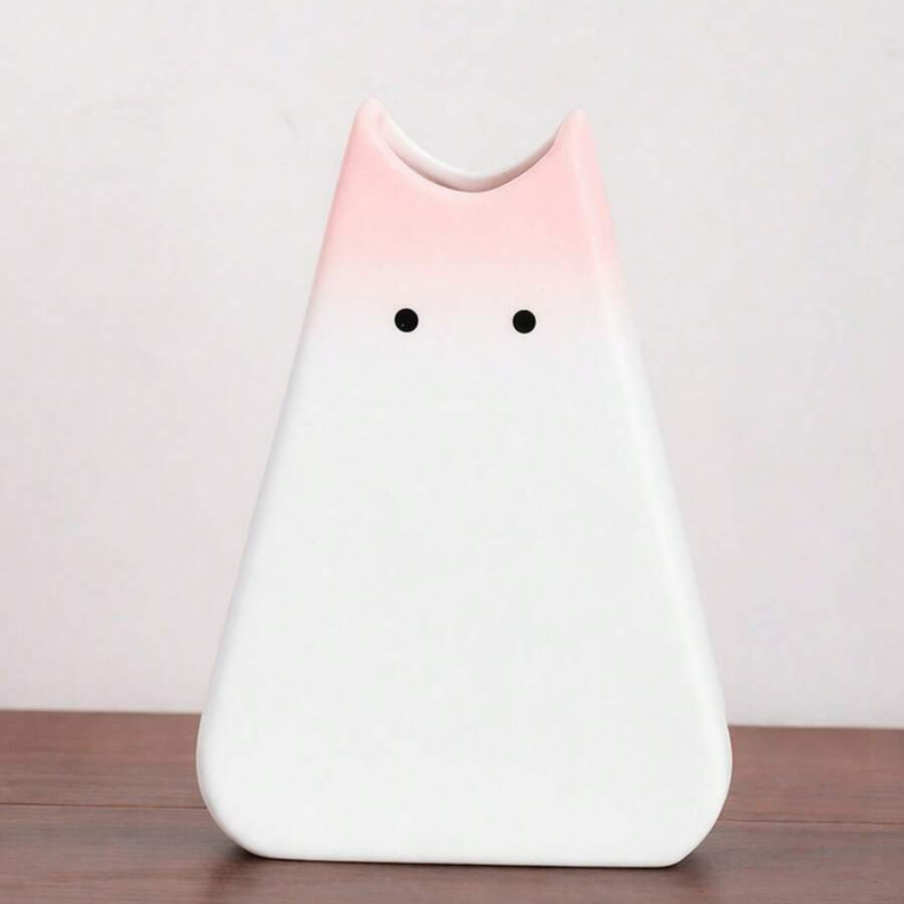 Standing Cat Flower Vase Decorative Ornament For Home Display And Decor