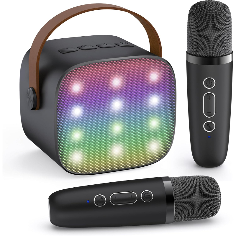 Portable Bluetooth Speaker With 2 Wireless Microphones