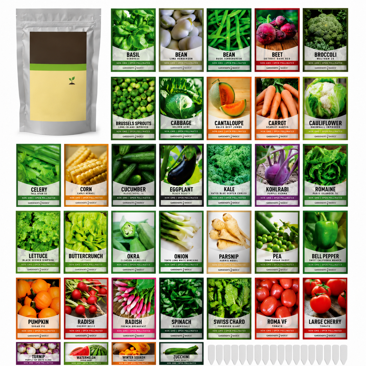 35 Pack Pulse Heirloom Seed Vault Kit For Home Gardening