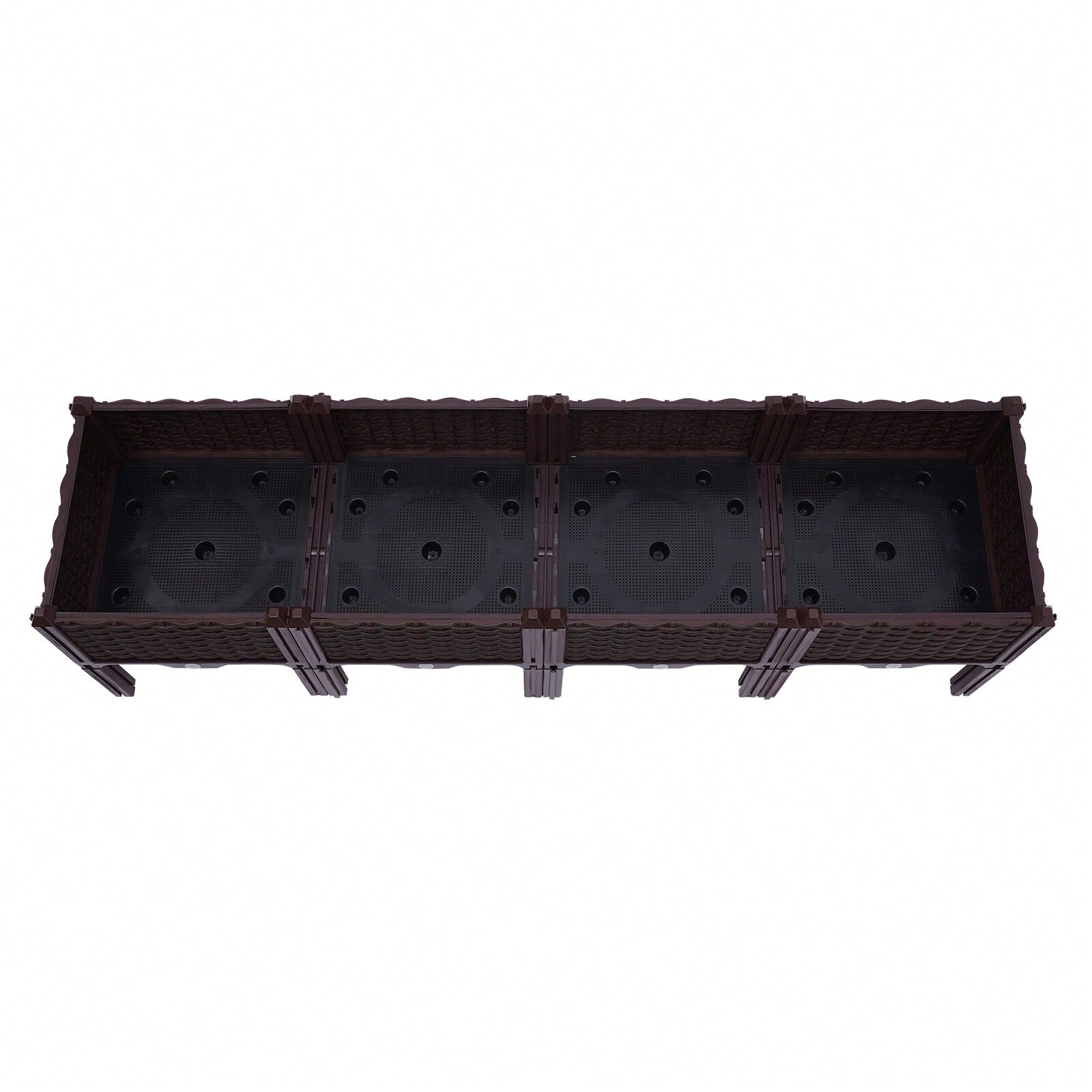 4 Pack Elevated Raised Garden Bed Planter Boxes With Drainage System