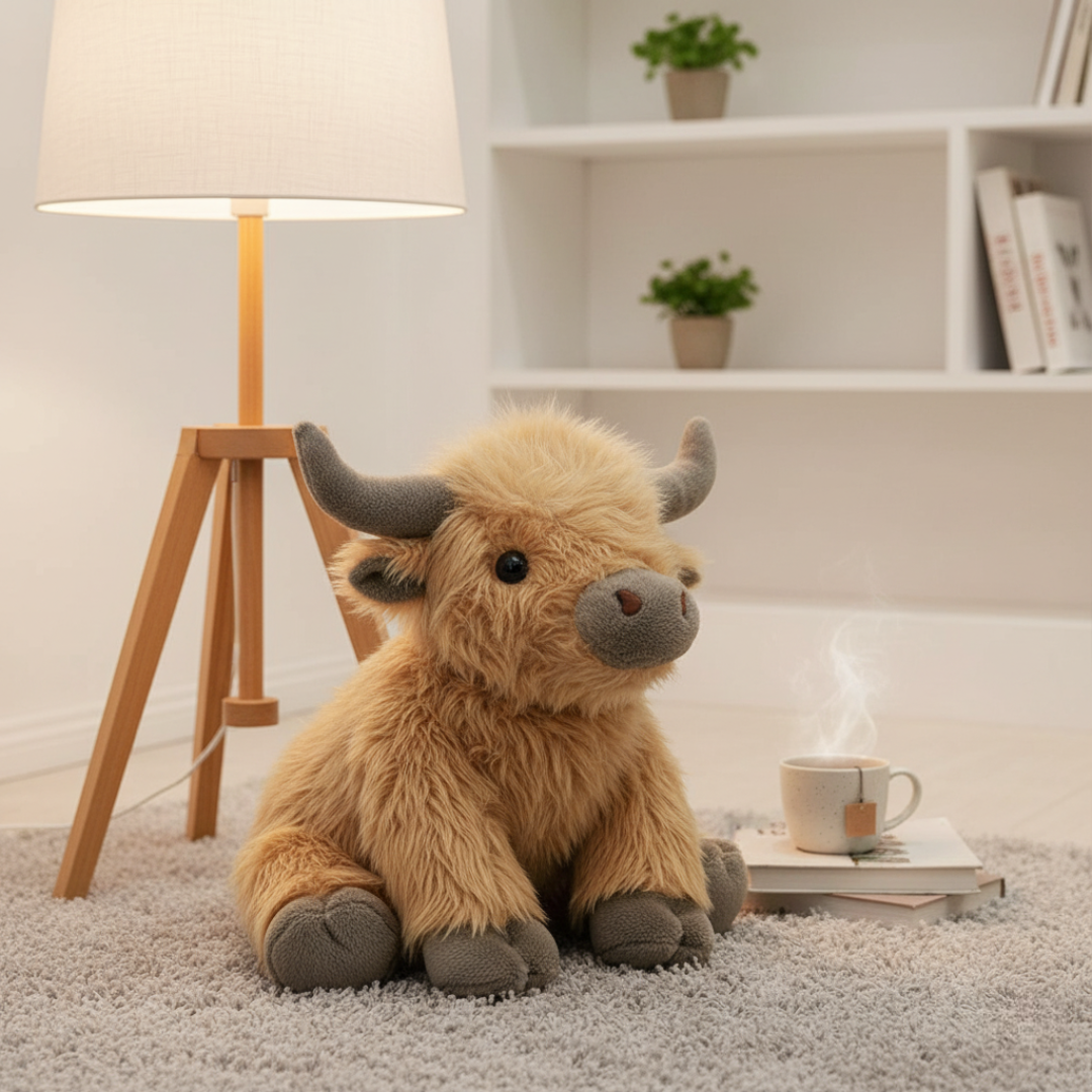 Cartoon Highland Cow Stuffed Toy