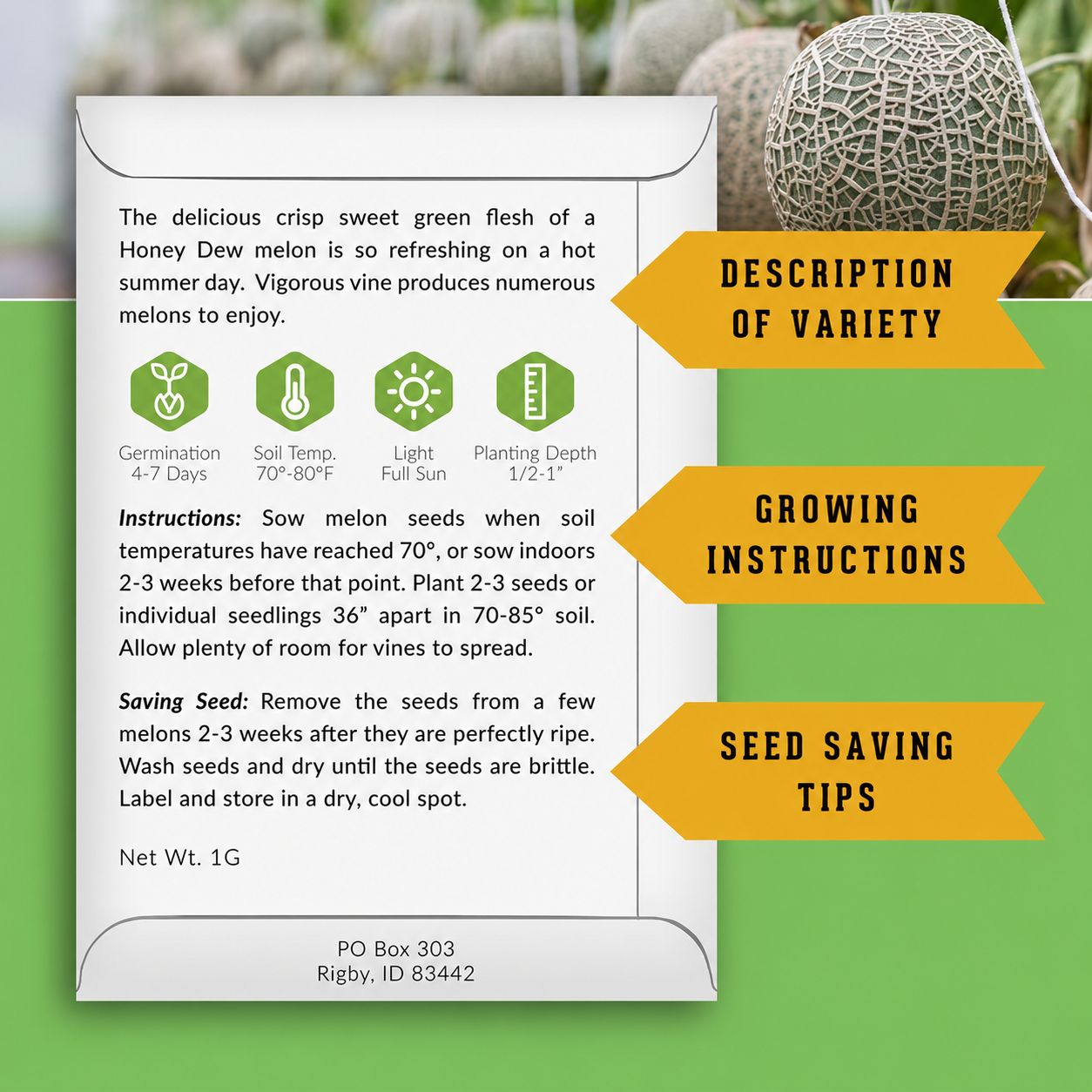 Pack Of 6 Melon And Watermelon Seeds For Planting  