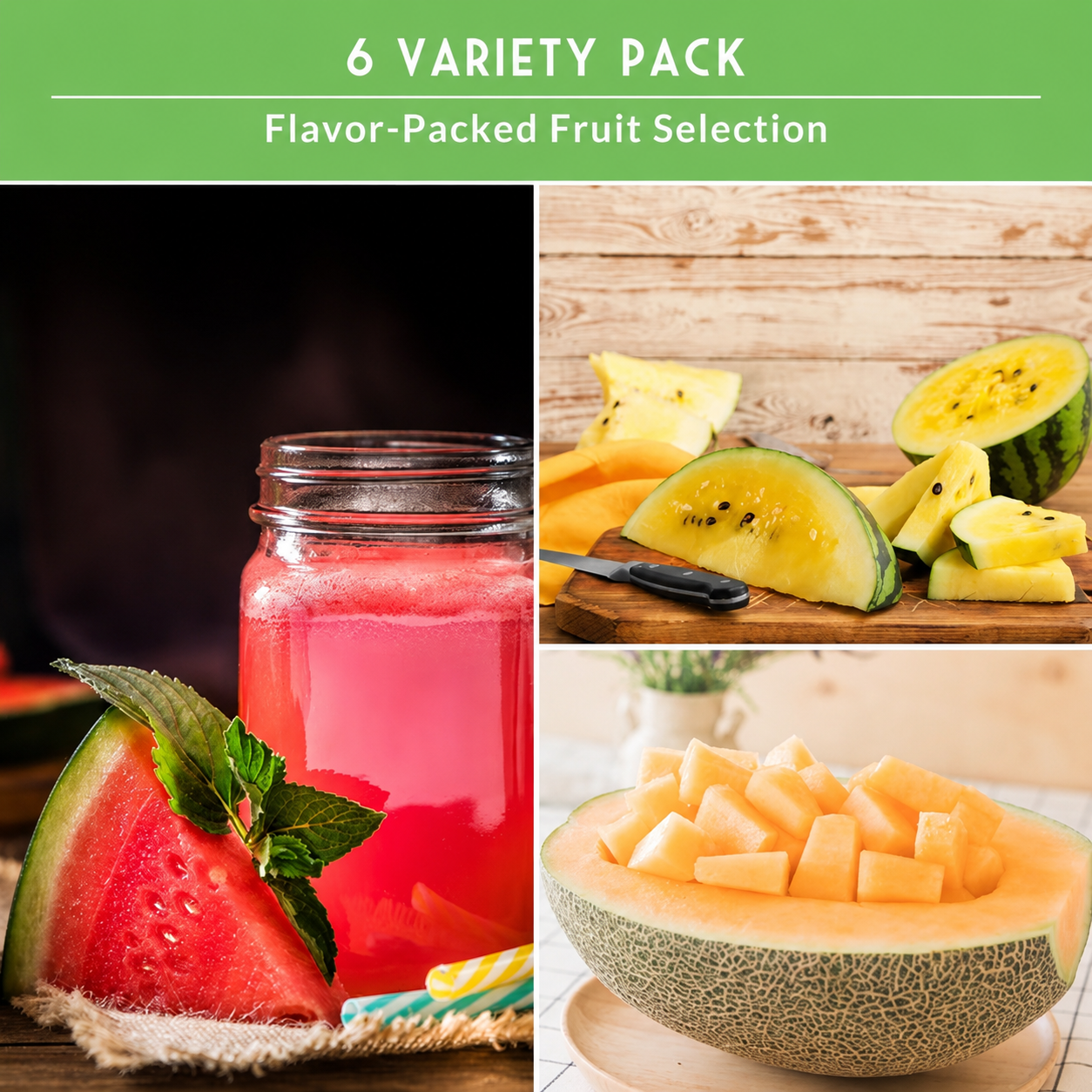 Pack Of 6 Melon And Watermelon Seeds For Planting  
