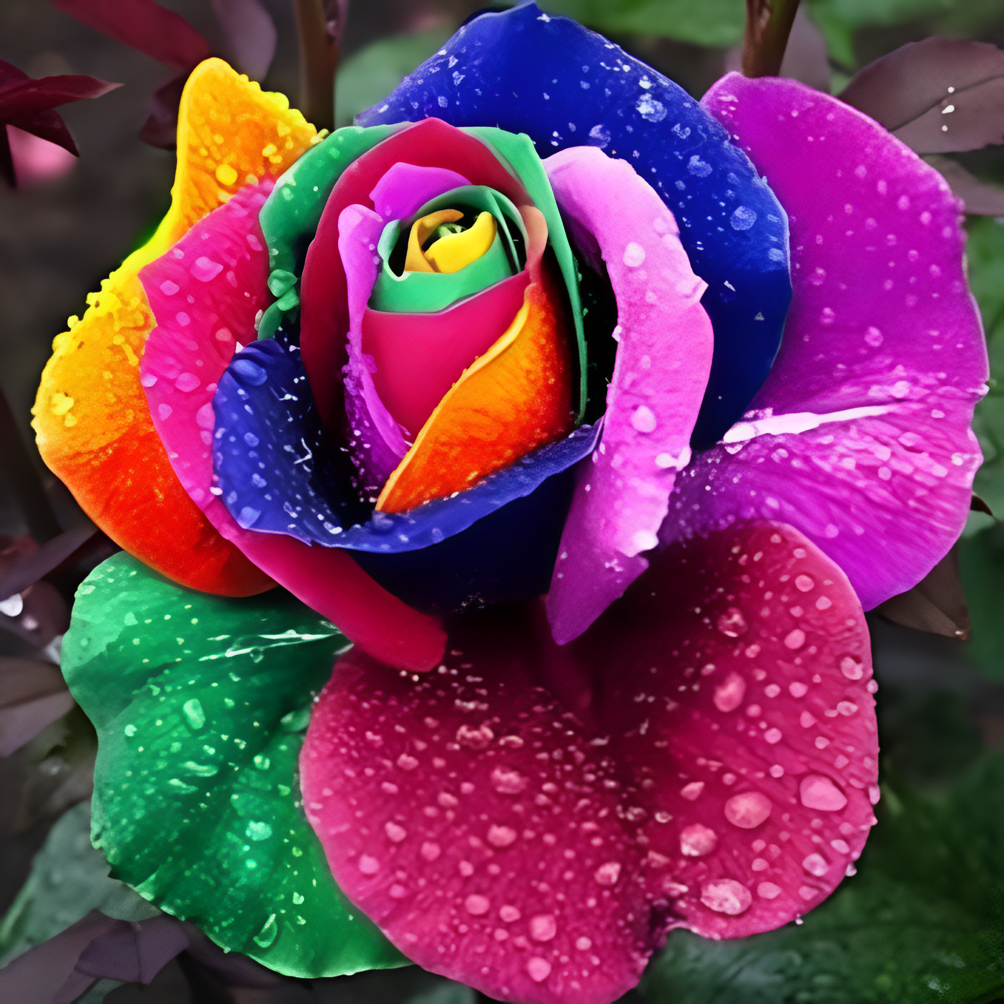 Multi-color 200Pcs Rainbow Rose Flower Seeds