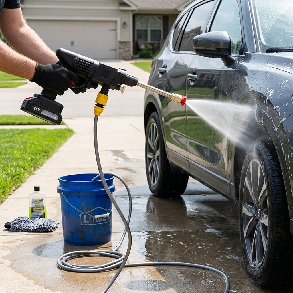 High Wireless Car Washer With Multi Nozzle For Cleaning