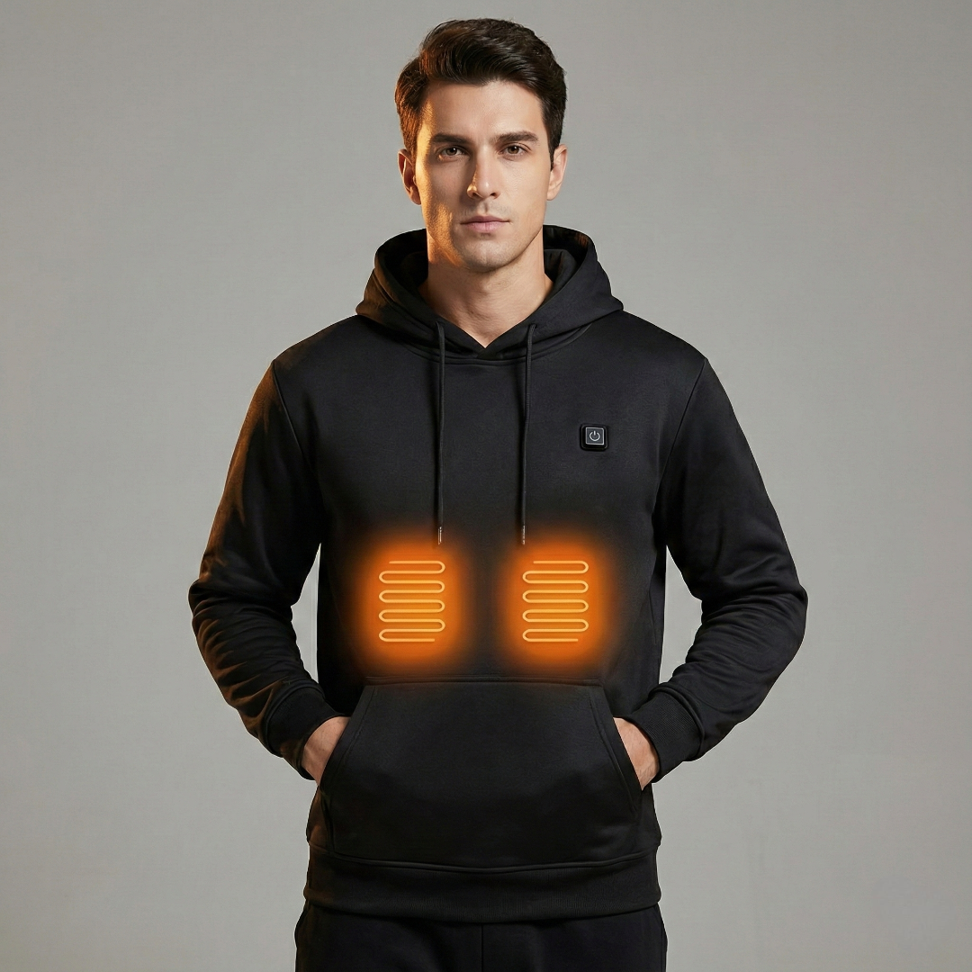 USB Heated Hoodie With Adjustable Eight Heating Zone