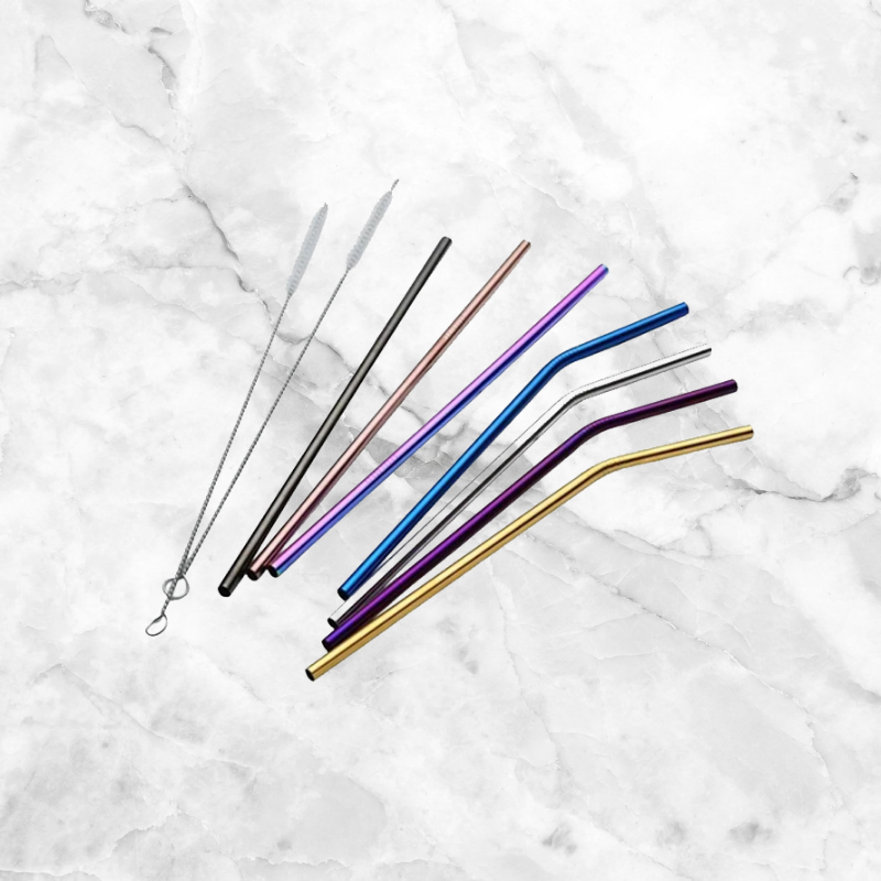 Stainless Steel Rainbow Straws 
