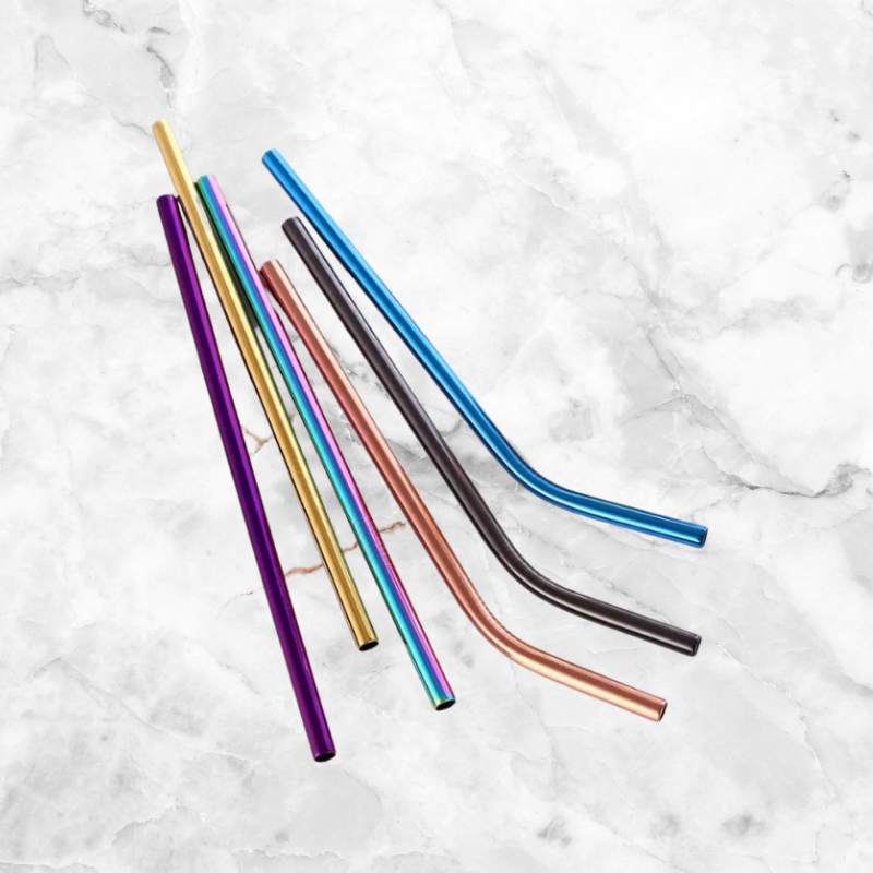 Stainless Steel Rainbow Straws 