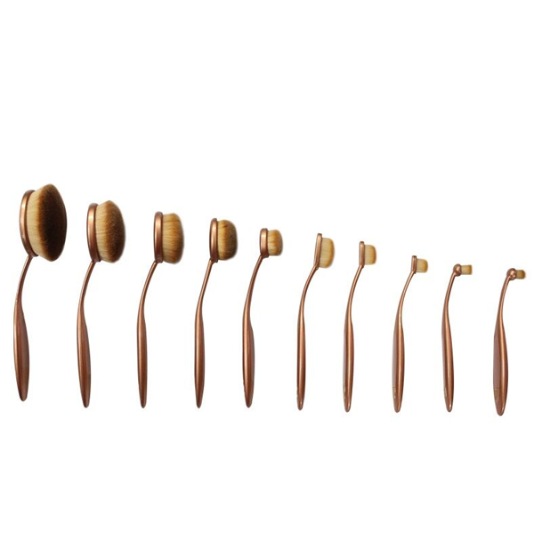 'The Midas Touch' 10 Piece Oval Brush Set ,  - My Make-Up Brush Set, My Make-Up Brush Set
 - 4