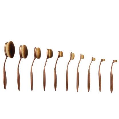'The Midas Touch' 10 Piece Oval Brush Set ,  - My Make-Up Brush Set, My Make-Up Brush Set
 - 4
