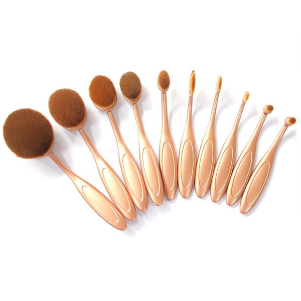 'The Midas Touch' 10 Piece Oval Brush Set ,  - My Make-Up Brush Set, My Make-Up Brush Set
 - 6