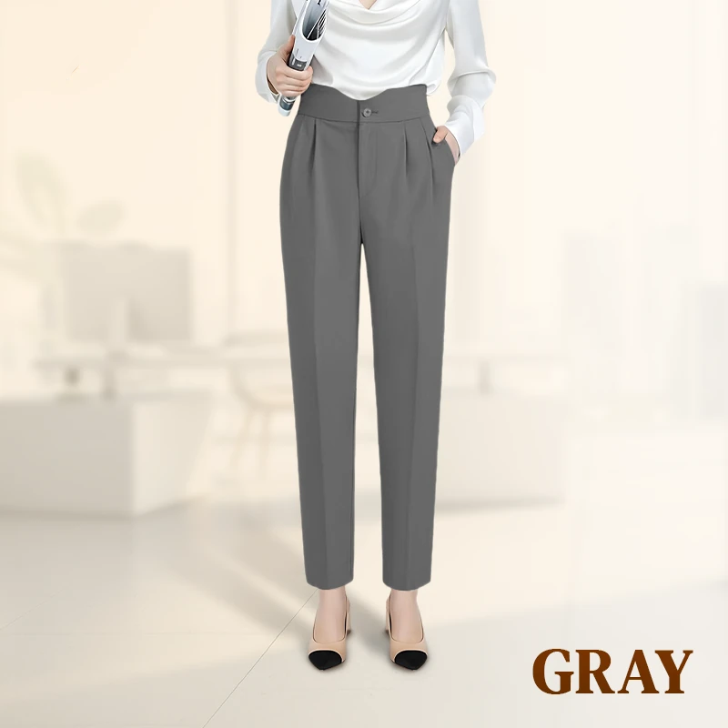 LoraGrace - Women's Soft Pleated Smart Casual Pants