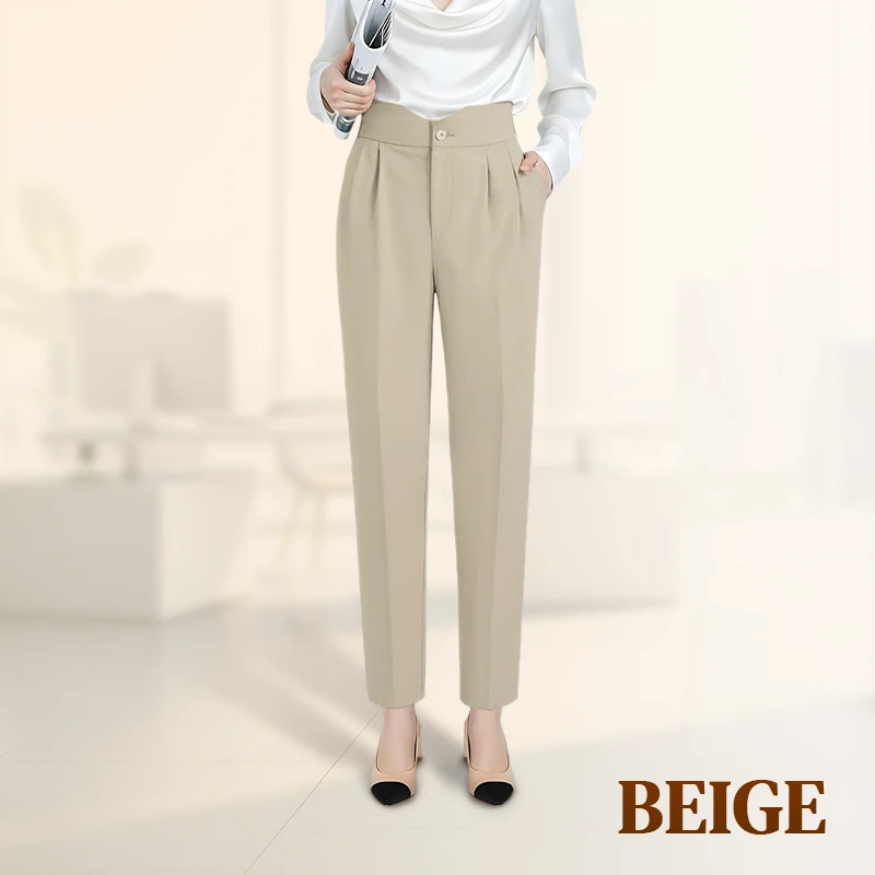 LoraGrace - Women's Soft Pleated Smart Casual Pants