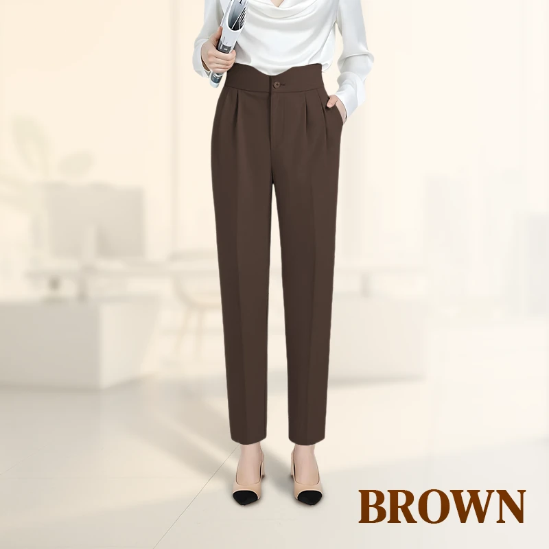 LoraGrace - Women's Soft Pleated Smart Casual Pants