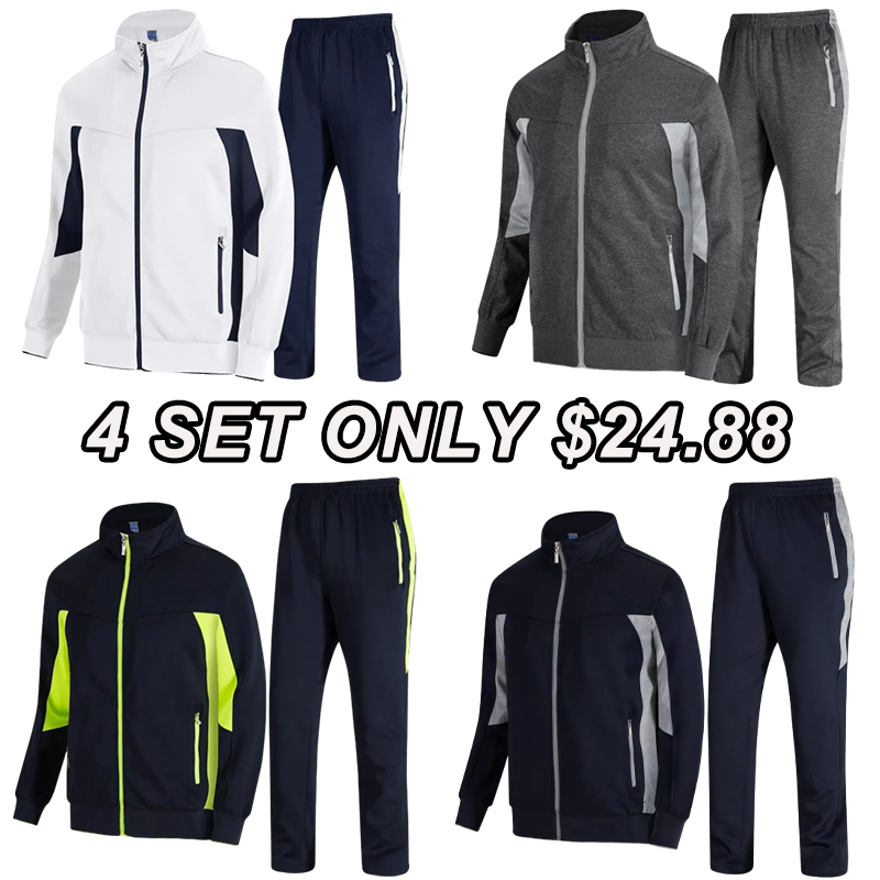 💥DON'T MISS OUT!⏰Men‘s 2-Piece Casual Sweatsuit Full-Zip Set🔥Final D