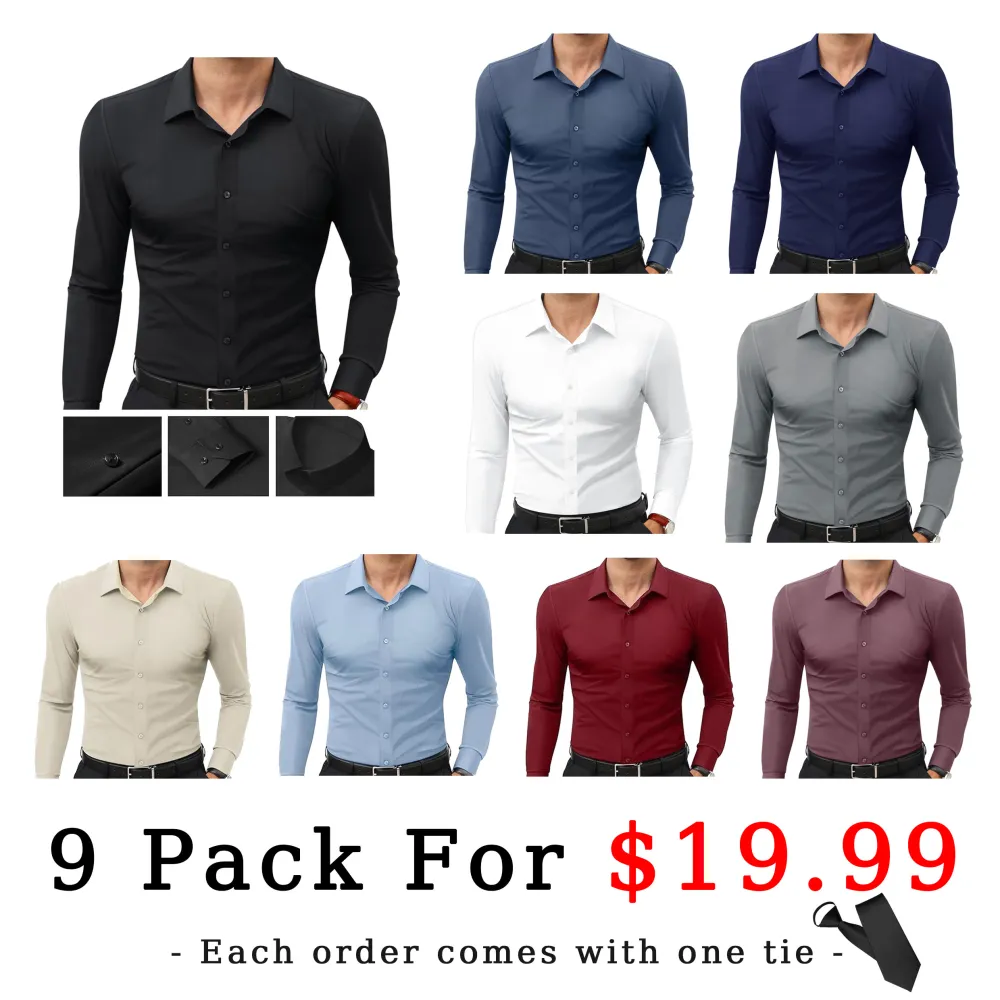 🔥Men's Super Stretchy Dress Shirt Quick-Drying Breathable Anti-Wrinkl