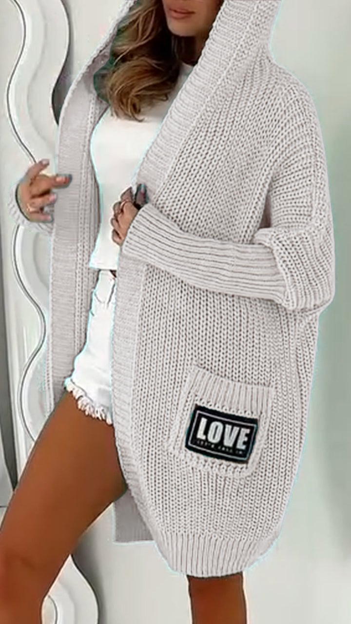 Women's Hooded Knitted Casual Cardigan